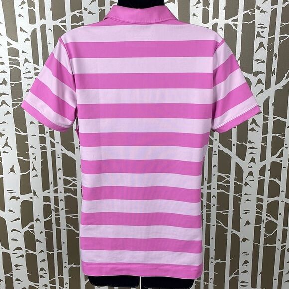Nike Golf Tour Performance Dri-Fit Golf Shirt - Pink Stripes - Barbiecore - Picture 6 of 8